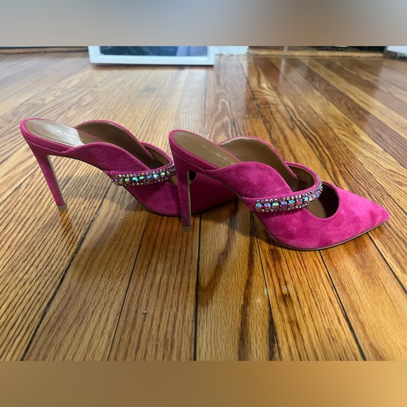 Kurt Geiger Duke Heeled Mule - Pink Suede - Picture 7 of 16